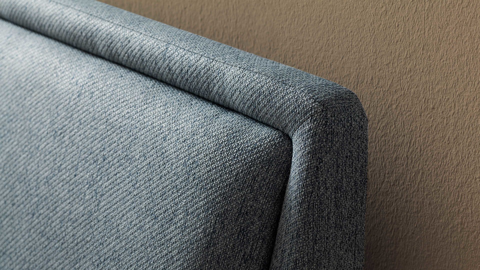 Bettgestell Meise.möbel aus Stoff in Blau Polsterbettgestell Frieda mit Bettkasten oceanfarbener Bezug Stelar 39 & schwarze Holzfüße - Liegefläche ca. 180 x 200 cm