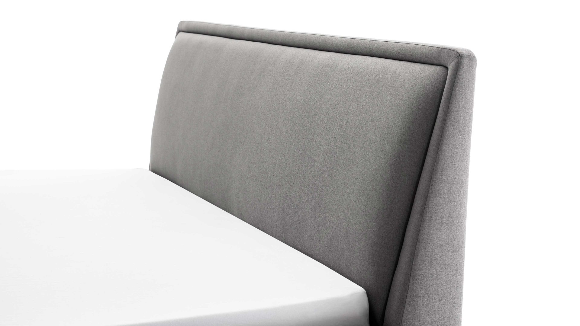 Bettgestell Meise.möbel aus Stoff in Hellgrau Polsterbettgestell Frieda mit Bettkasten hellgrauer Bezug Sawana 21 & schwarze Holzfüße - Liegefläche ca. 180 x 200 cm