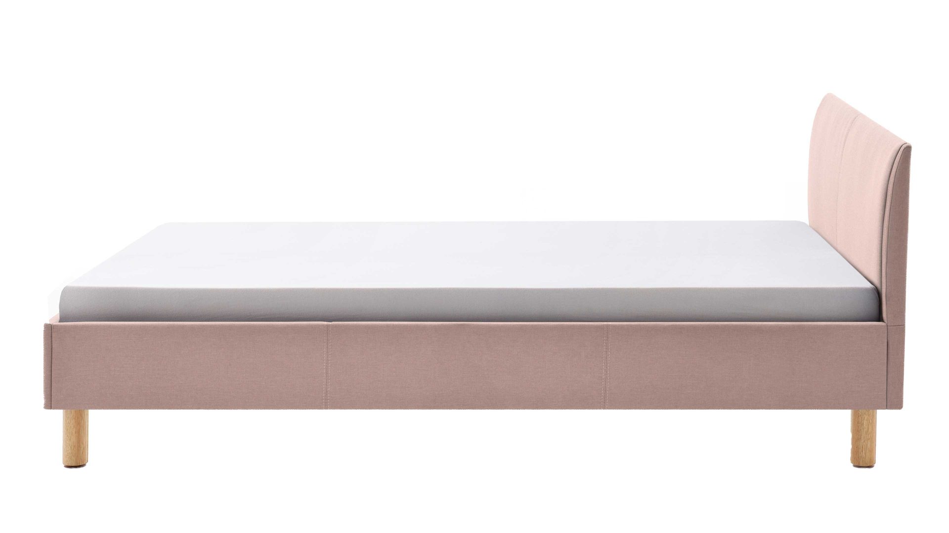 Bettgestell Meise.möbel aus Stoff in Rosa Polsterbettgestell Lena altrosa Bezug Sawana Nr. 61 & Holzfüße - Liegefläche ca. 120 x 200 cm
