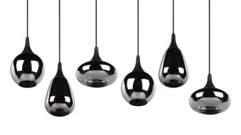 Pendelleuchte Trio lighting for you aus Glas in Chrom Trio Pendelleuchte Lumina schwarz & Glas - Breite ca. 93 cm