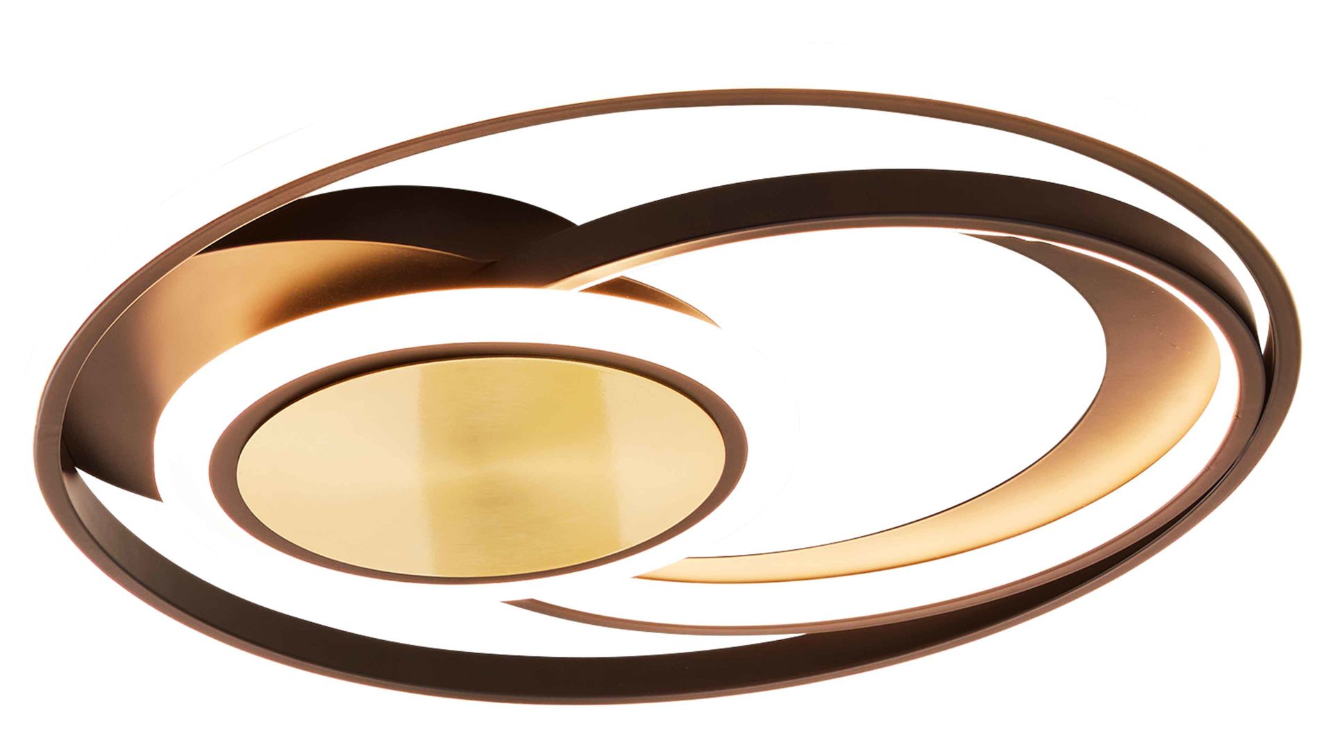 Deckenleuchte Interliving aus Metall in Schwarz Interliving Leuchten Serie 9329 - Deckenleuchte Schwarz & Messing – Durchmesser ca. 50 cm