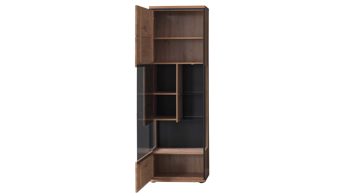 Vitrine Mca furniture aus Holz in Holzfarben Wohnprogramm Bari - Vitrine Asteiche Bianco – eine Tür, Breite ca. 63 cm