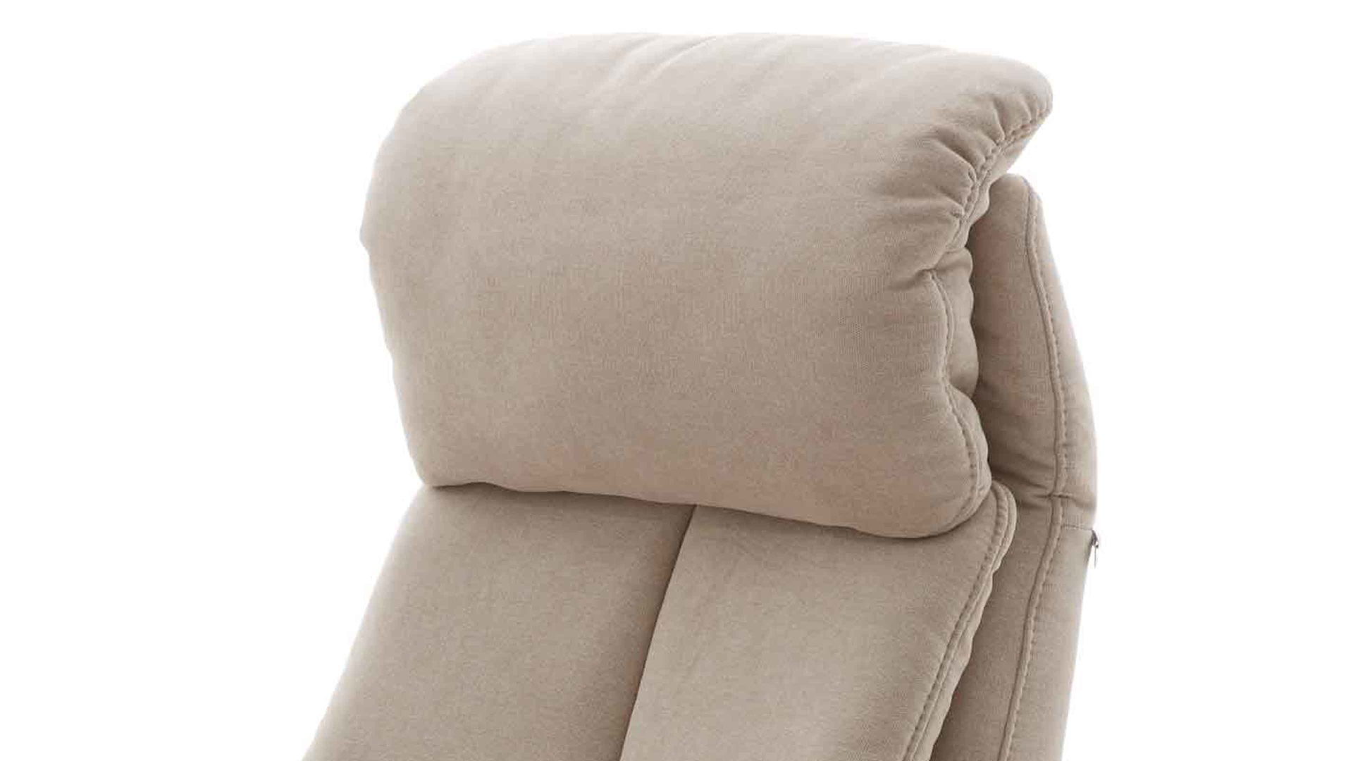 Relaxsessel comfortmaster besser sitzen, liegen, leben aus Stoff in Beige Comfortmaster CM-HU1157 - Relaxsessel B ecrufarbener Bezug Kira & Eiche bianco - Ergonomie piccolo