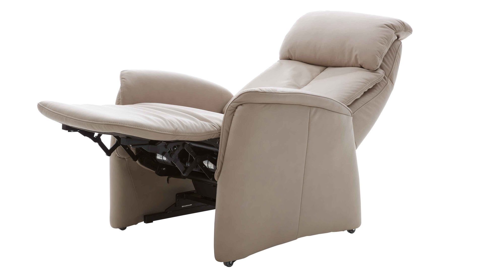 Relaxsessel comfortmaster besser sitzen, liegen, leben aus Leder in Hellgrau Comfortmaster CM-HU1157 - Relaxsessel B perlfarbenes LongLife-Leder Vivre - Ergonomie L
