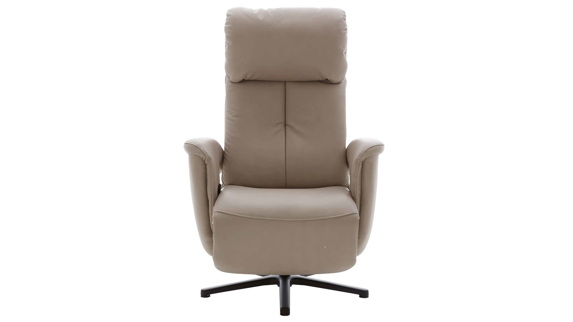 Relaxsessel comfortmaster besser sitzen, liegen, leben aus Leder in Hellgrau Comfortmaster CM-HU1157 - Relaxsessel B perlfarbenes LongLife-Leder Vivre & schwarzer Sternfuß - Ergonomie S