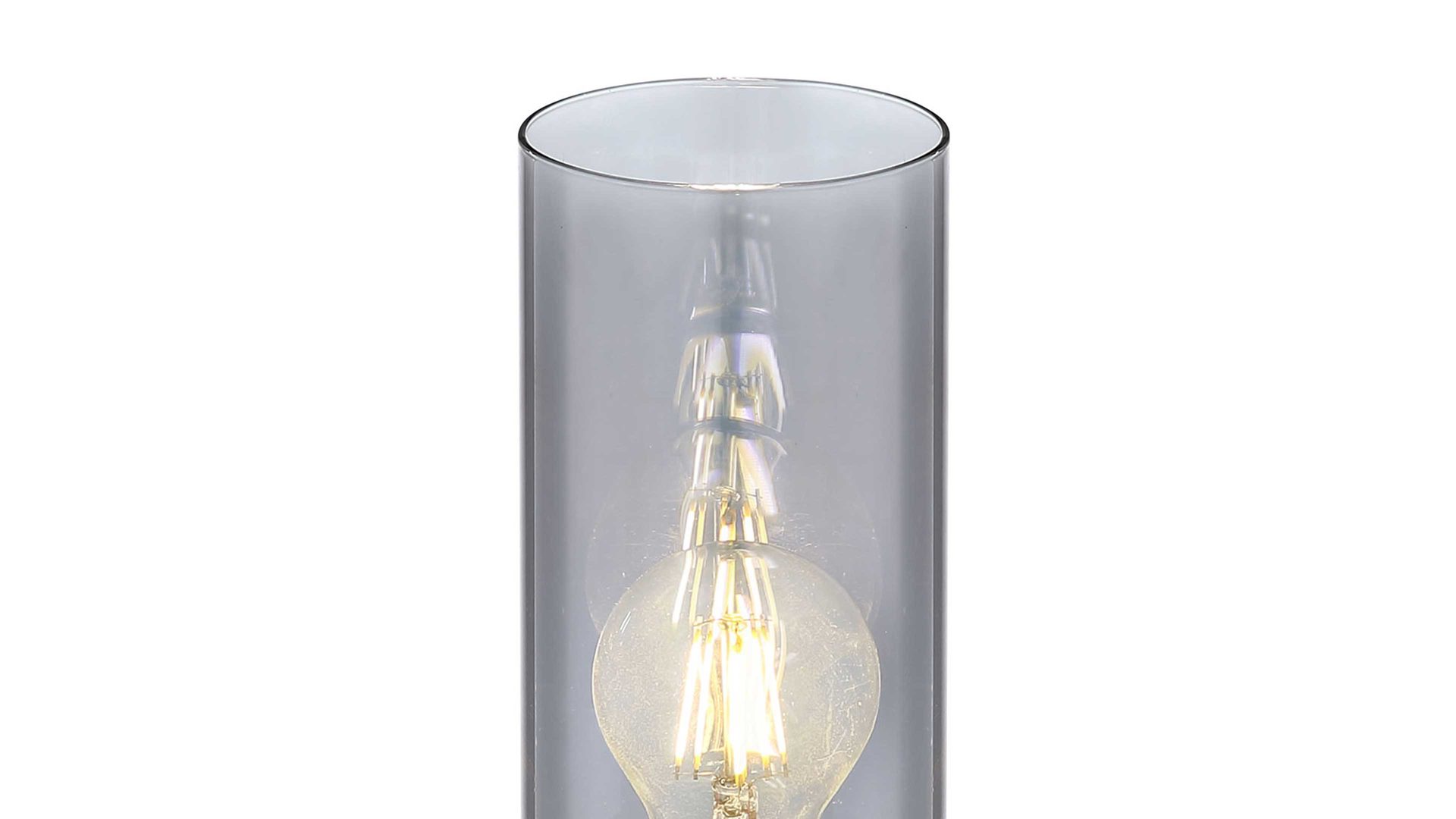 Tischleuchte Globo lighting aus Glas in Dunkelgrau GLOBO Leuchten Serie Annika - Tischlampe mattschwarz & Rauchglas - Durchmesser  ca. 90 cm