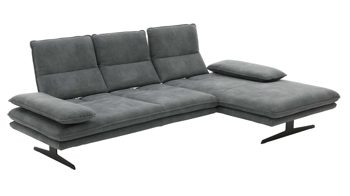 Ecksofa W.schillig i. i. aus Stoff in Dunkelgrau W.SCHILLIG Polsterserie Broadway - Ecksofa elephantgrauer Bezug V52 23 - Stellfläche ca. 291 x 164 cm