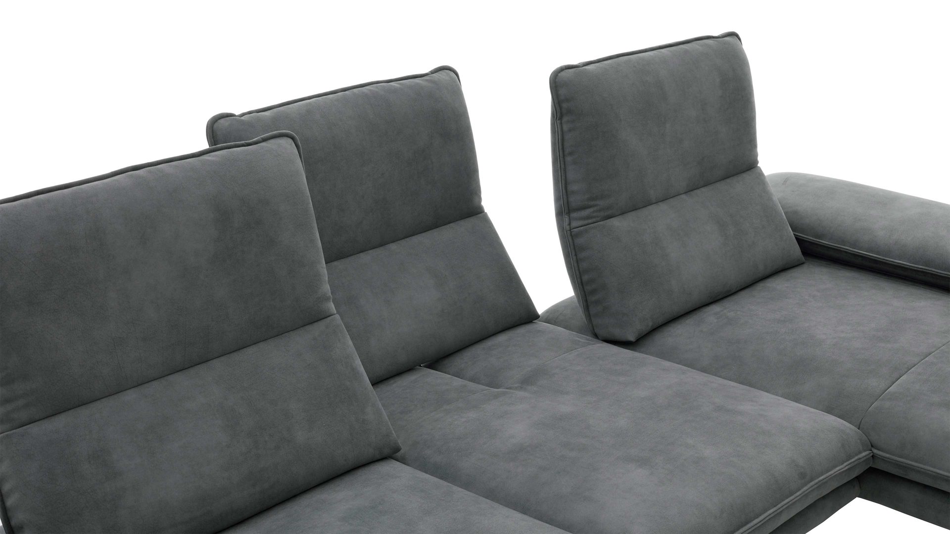 Ecksofa W.schillig i. i. aus Stoff in Dunkelgrau W.SCHILLIG Polsterserie Broadway - Ecksofa elephantgrauer Bezug V52 23 - Stellfläche ca. 291 x 164 cm