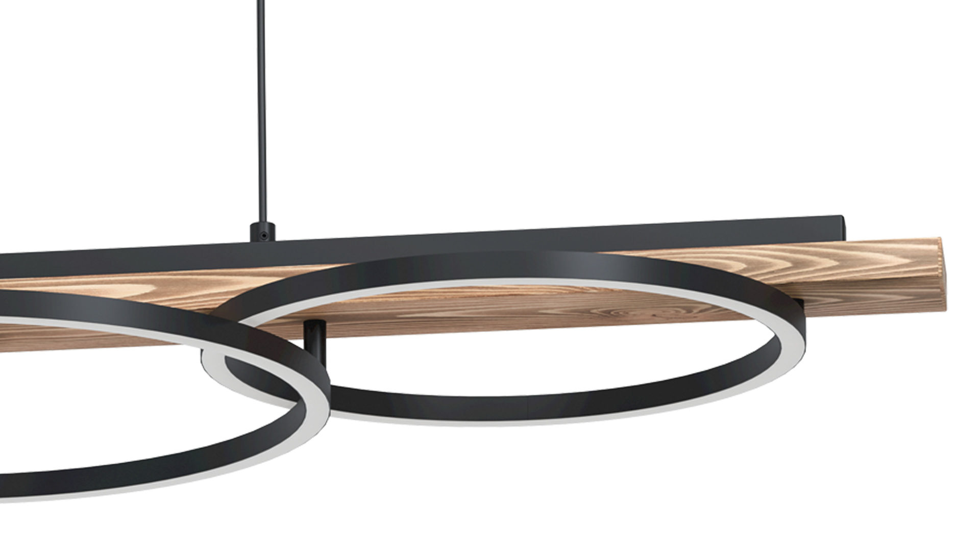 Pendelleuchte Eglo aus Metall in Schwarz EGLO Leuchten Serie Boyal - Hängelampe schwarzer Stahl & Pinienholz - Länge ca. 101 cm