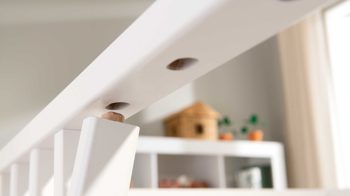 Babybett Paidi aus Holz in Weiß PAIDI Felie – Babybettgestell Kreideweiß - Liegefläche ca. 70 x 140 cm