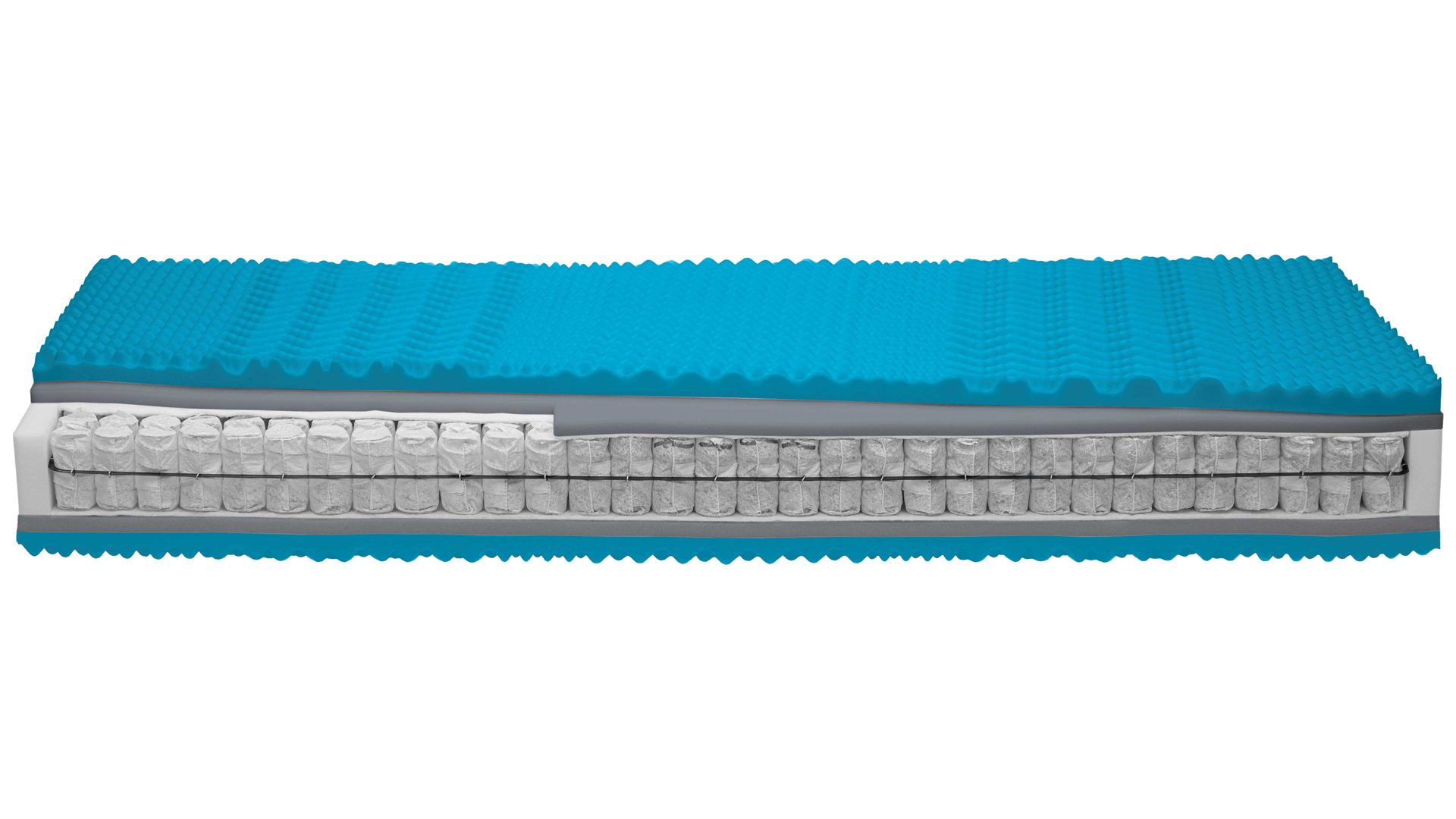 Federkernmatratze comfortmaster besser sitzen, liegen, leben aus Stoff in Weiß Comfortmaster Matratze Exklusiv T H2, Taschenfederkern – Liegefläche ca. 120 x 210 cm
