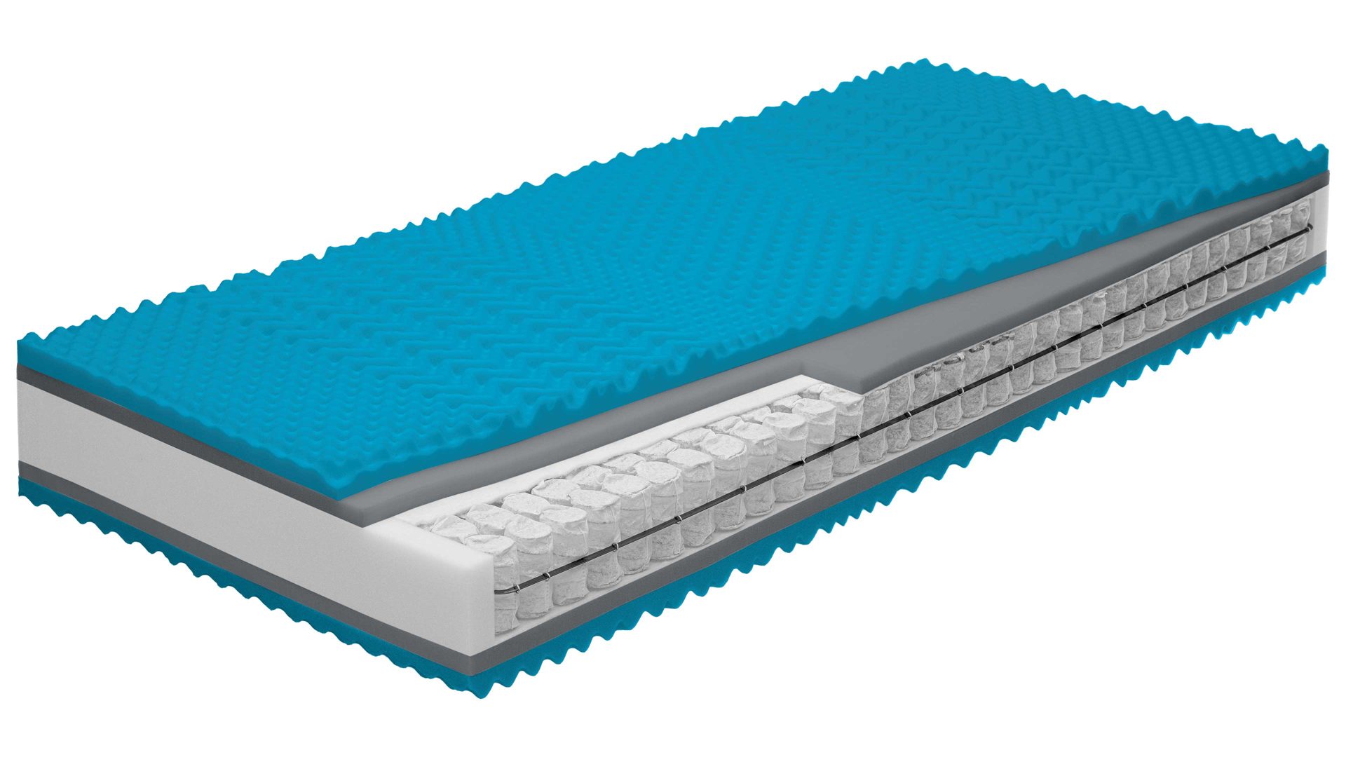 Federkernmatratze comfortmaster besser sitzen, liegen, leben aus Stoff in Weiß Comfortmaster Matratze Exklusiv T H2, Taschenfederkern – Liegefläche ca. 120 x 210 cm