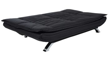 Schlafsofa Actona group aus Stoff in Schwarz Schlafsofa Faith - Schlafcouch als vielseitiges Polstermöbel schwarzes Kunstleder & Chromfüße