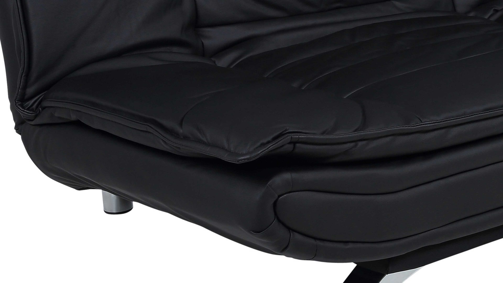 Schlafsofa Actona group aus Stoff in Schwarz Schlafsofa Faith - Schlafcouch als vielseitiges Polstermöbel schwarzes Kunstleder & Chromfüße