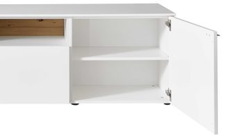 Lowboard Venjakob aus Kunststoff in Weiß VENJAKOB Wohnprogramm Sentino 3000 - Lowboard kristallweiße matte Lackoberflächen – ca. 182 x 55 x 53 cm