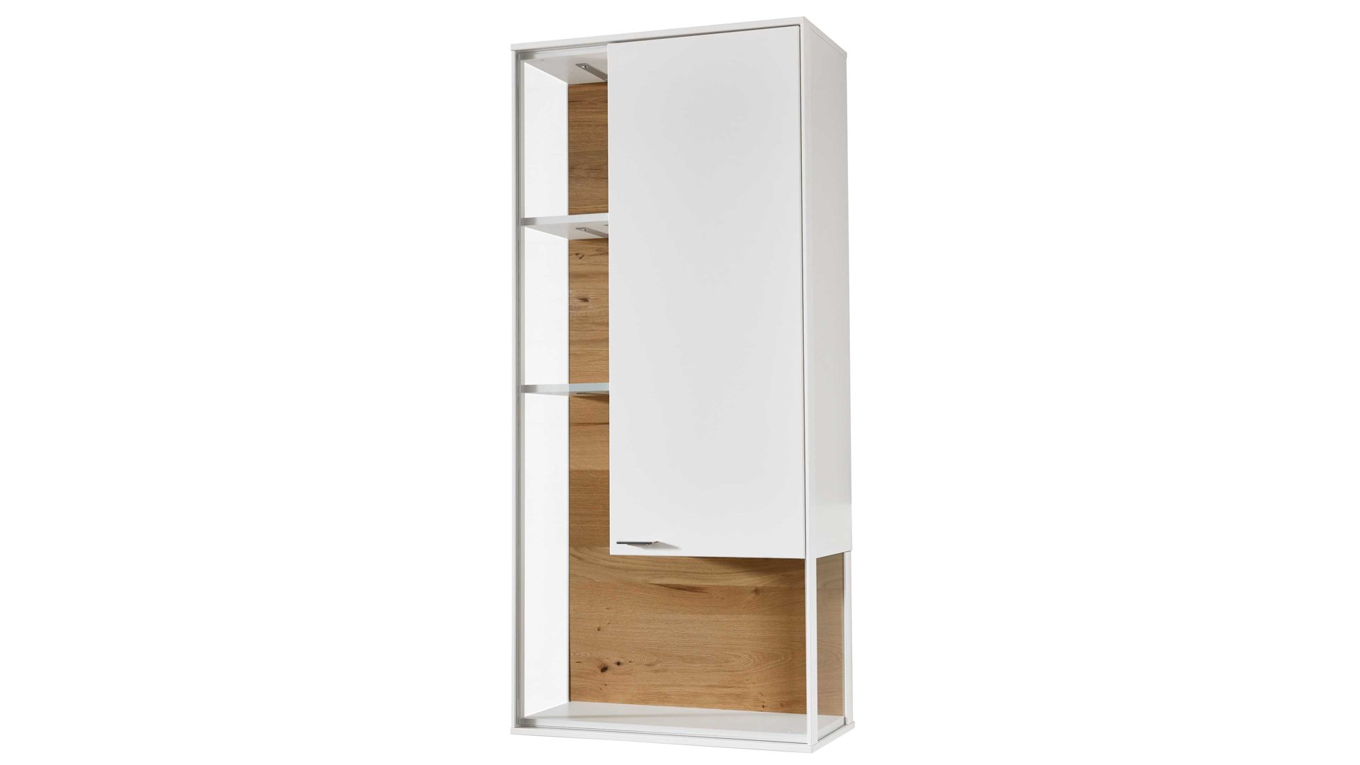 Vitrine Venjakob aus Kunststoff in Weiß VENJAKOB Wohnprogramm Sentino 3000 - Hängevitrine kristallweiße matte Lackoberflächen – ca. 62 x 139 x 33 cm