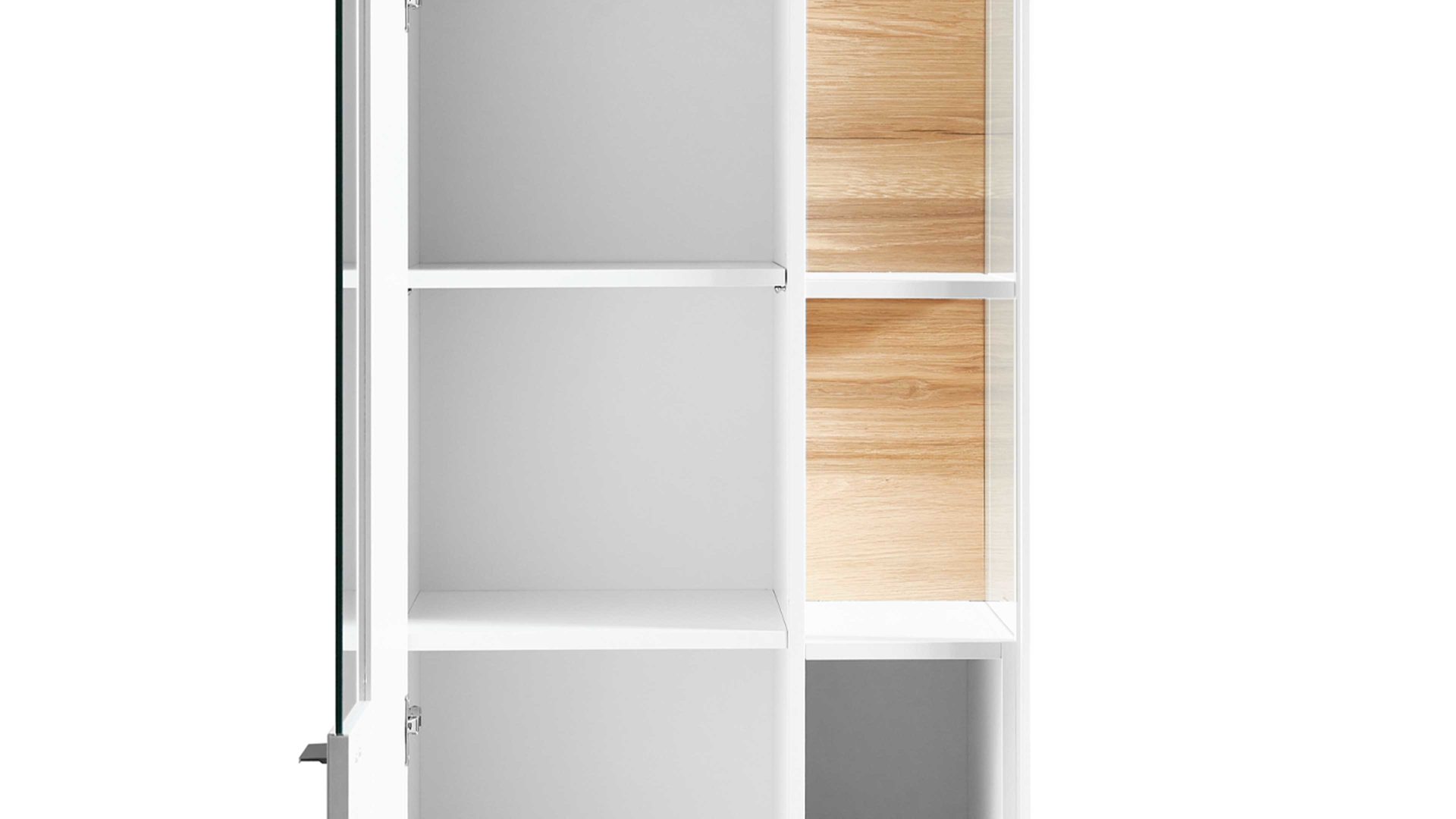 Vitrine Venjakob aus Kunststoff in Weiß VENJAKOB Wohnprogramm Sentino 3000 - Vitrine kristallweiße matte Lackoberflächen – ca. 62 x 174 x 43 cm