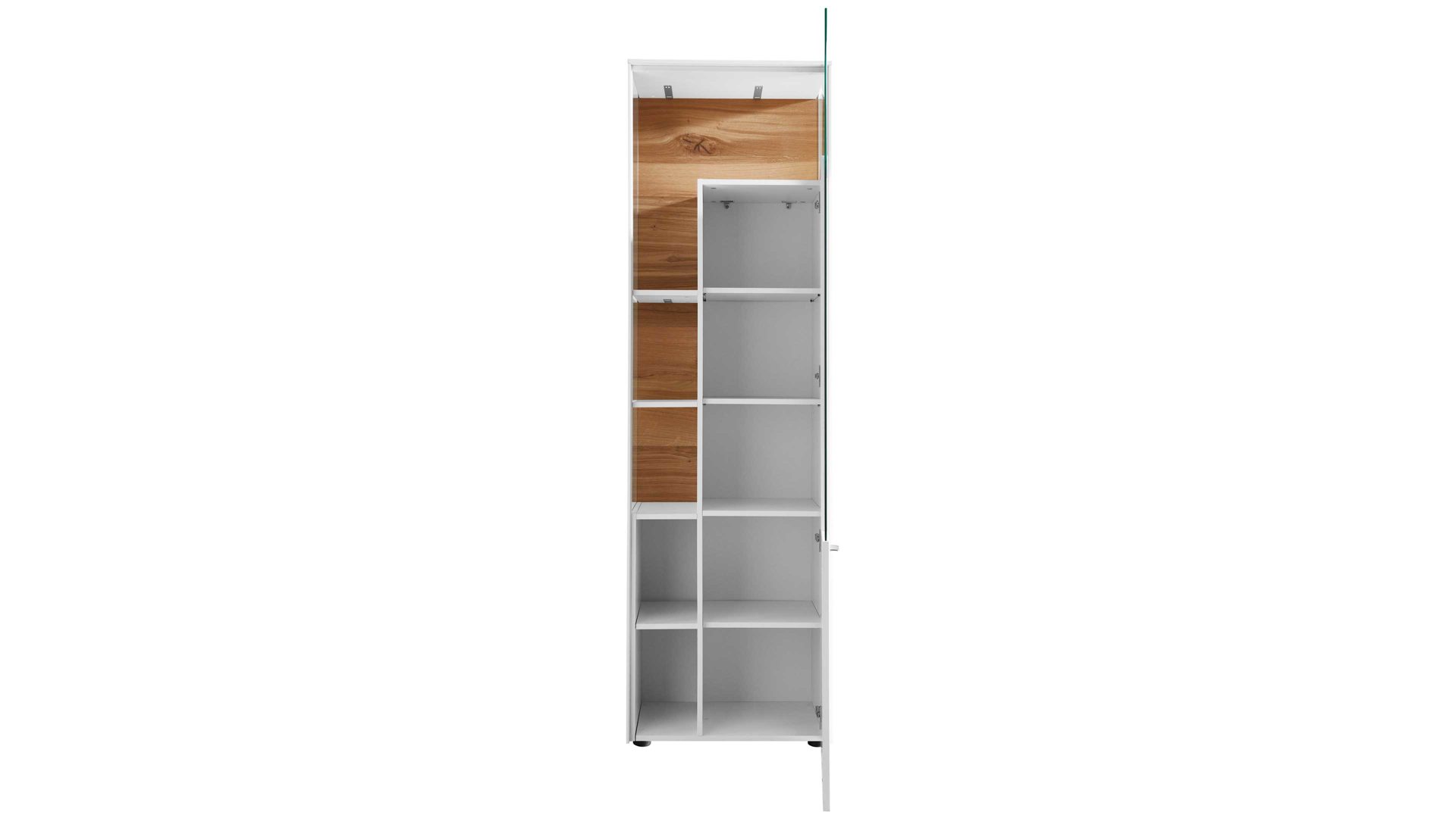 Vitrine Venjakob aus Kunststoff in Weiß VENJAKOB Wohnprogramm Sentino 3000 - Vitrine kristallweiße matte Lackoberflächen – ca. 62 x 207 x 43 cm