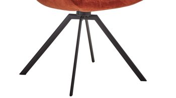 Vierfußstuhl Venjakob aus Stoff in Kupfer VENJAKOB Armlehnenstuhl Anna mit Drehfunktion kupferfarbener Bezug & matt anthrazitfarbenes Metall