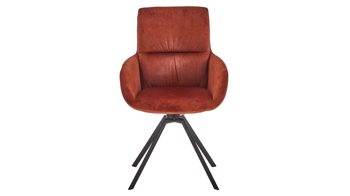 Vierfußstuhl Venjakob aus Stoff in Kupfer VENJAKOB Armlehnenstuhl Anna mit Drehfunktion kupferfarbener Bezug & matt anthrazitfarbenes Metall