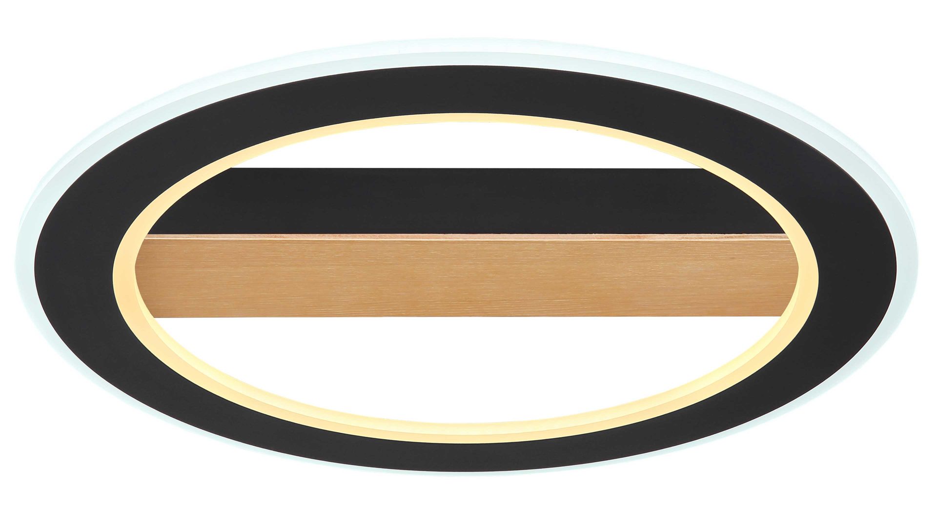 Deckenleuchte Globo lighting aus Metall in Schwarz GLOBO LED-Deckenleuchte Mattia Schwarz & Holz – Durchmesser ca. 45 cm