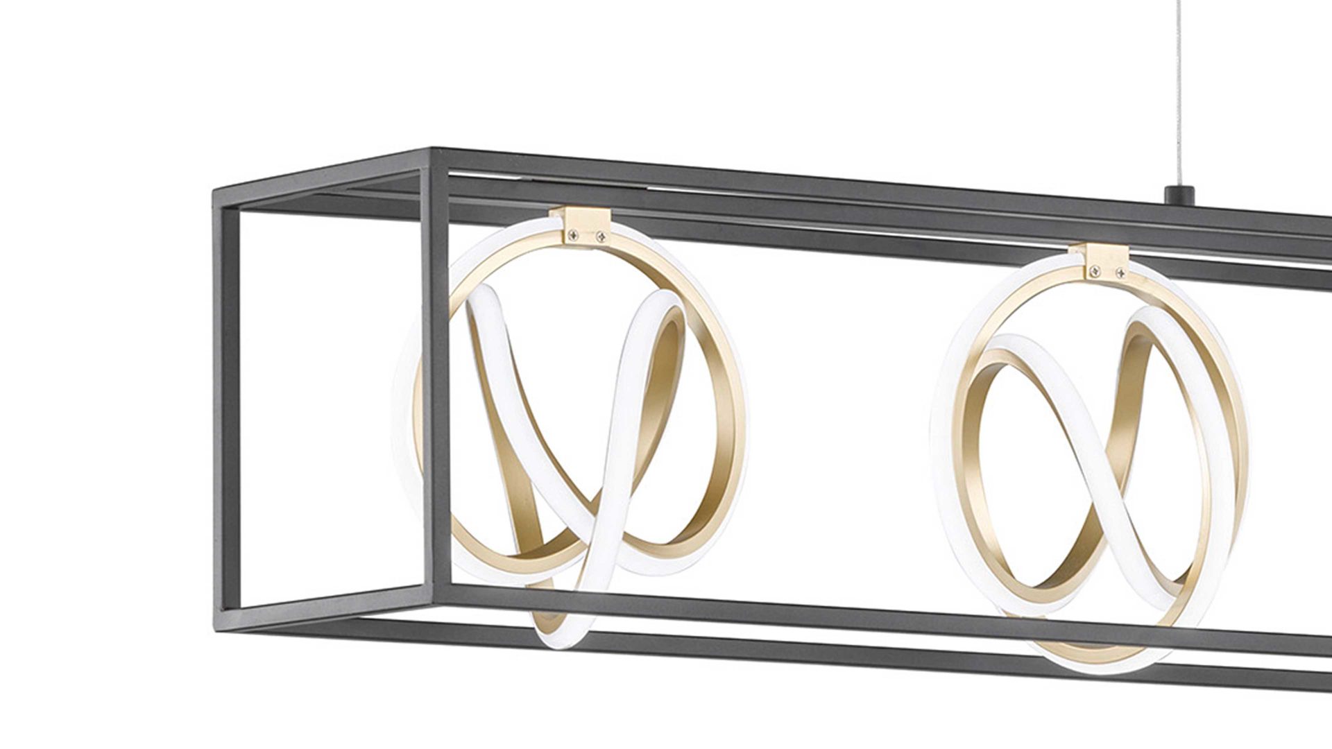 Pendelleuchte Fh fischer & honsel aus Metall in Schwarz FH Hängeleuchte Gisi Schwarz & Gold - Länge ca. 110 cm