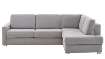 Ecksofa comfortmaster besser sitzen, liegen, leben aus Stoff in Hellgrau Comfortmaster Ecksofa Molto mit Faltbett-Funktion grauer Bezug 6368 & Chromfüße - Stellfläche ca. 285 x 176 cm