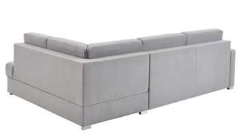 Ecksofa comfortmaster besser sitzen, liegen, leben aus Stoff in Hellgrau Comfortmaster Ecksofa Molto mit Faltbett-Funktion grauer Bezug 6368 & Chromfüße - Stellfläche ca. 285 x 176 cm