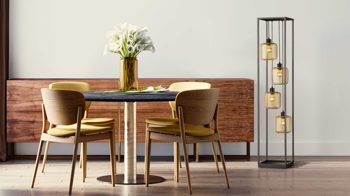 Stehleuchte Fh fischer & honsel aus Metall in Schwarz FH Stehleuchte Caydo Sandschwarz & Gold - Höhe ca. 150 cm