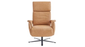 Relaxsessel OrthoSedis aus Leder in Hellbraun Polsterprogramm OrthoSedis 6.0 - Relaxsessel honigfarbenes Leder Punch & schwarzer Sternfuß - Ergonomie M2