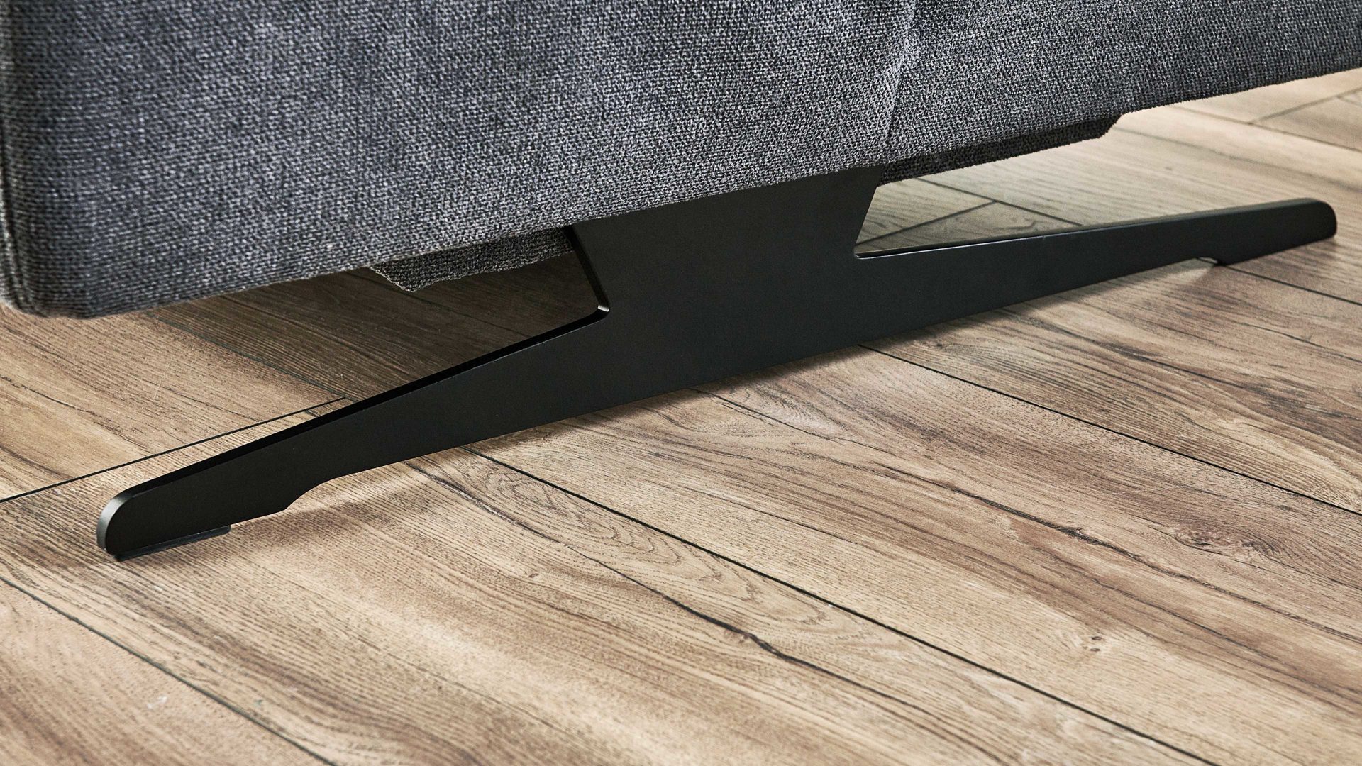 Dreisitzer OrthoSedis aus Stoff in Anthrazit Polsterprogramm OrthoSedis 4.0 - Rundsofa anthrazitfarbener Stoffbezug Sofia clean - Länge ca. 225 cm