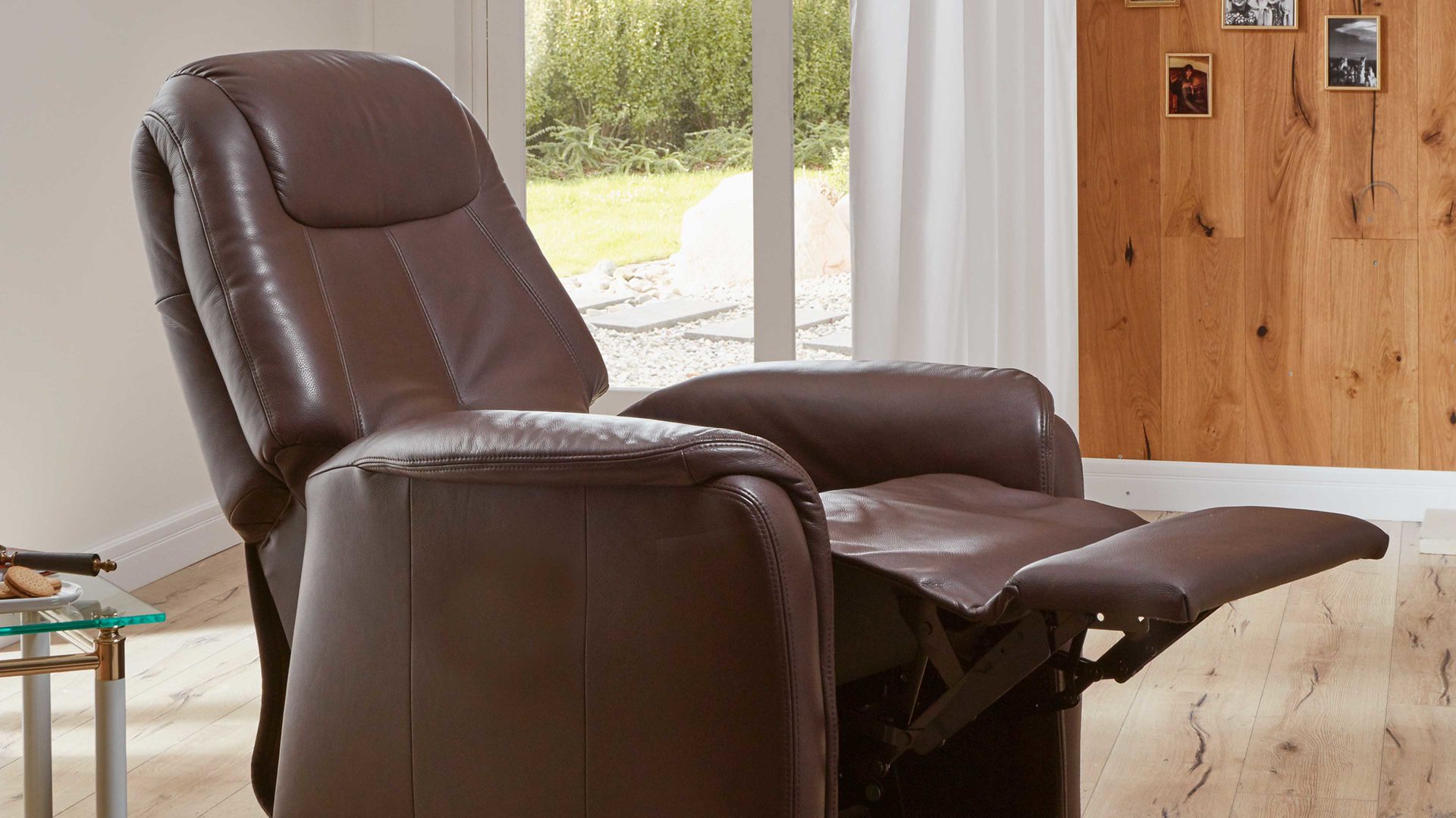 Fernsehsessel OrthoSedis aus Leder in Dunkelbraun OrthoSedis OS-HU1026 - TV-Sessel manuell - braunes Leder Torro