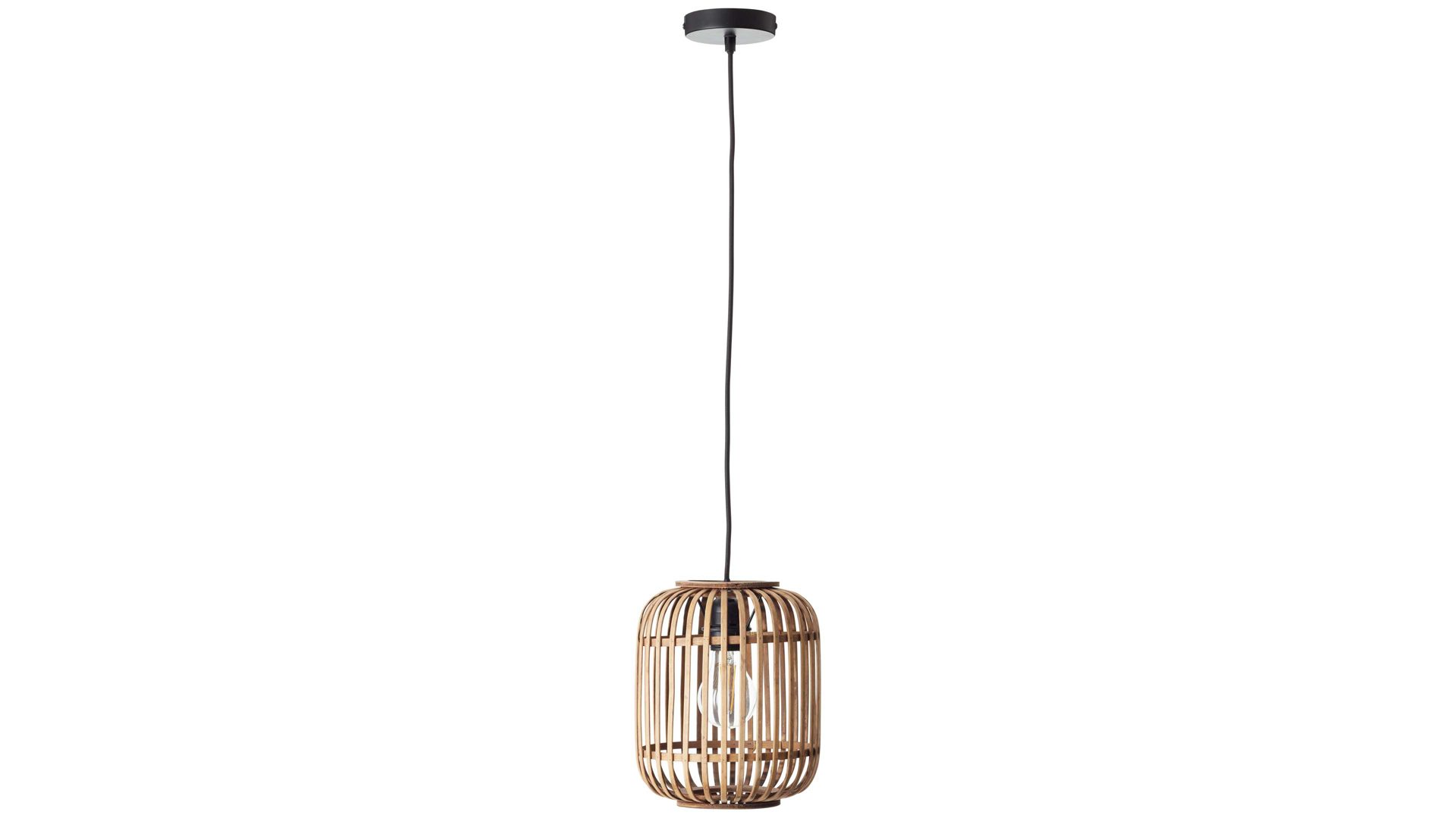 Pendelleuchte Brilliant aus Geflecht in Hellbraun Brilliant Pendelleuchte Woodrow hellbrauner Bambus - Breite ca. 21 cm