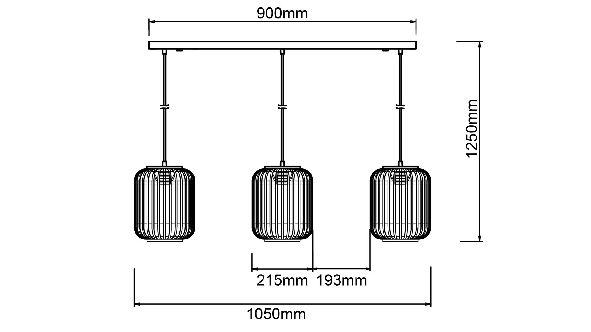 Pendelleuchte Brilliant aus Geflecht in Hellbraun Brilliant Pendelleuchte Woodrow hellbrauner Bambus - Breite ca. 105 cm