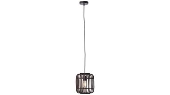 Pendelleuchte Brilliant aus Geflecht in Holzfarben Dunkel Brilliant Pendelleuchte Woodrow dunkler Bambus - Breite ca. 21 cm