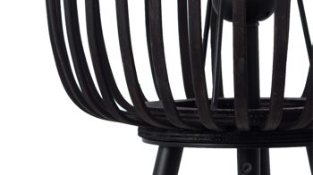 Stehleuchte Brilliant aus Geflecht in Holzfarben Dunkel Brilliant Stehleuchte Woodrow dunkler Bambus & Metall  - Höhe ca. 130 cm