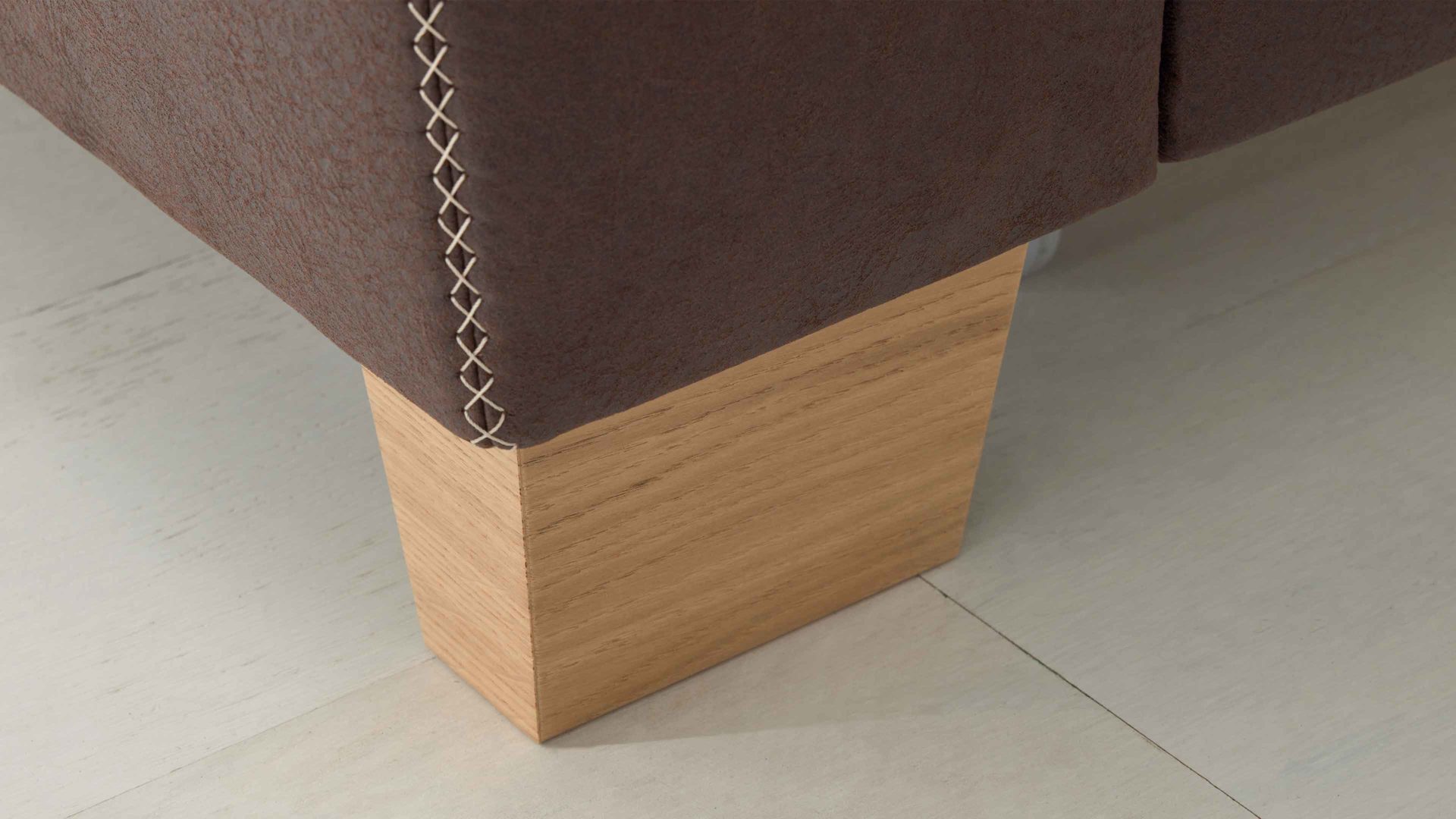 Polsterhocker modulmaster aus Stoff in Dunkelbraun Modulmaster MM-ZE1037 - XXL-Hocker moccafarbene Mikrofaser Taurus - ca. 130 x 65 cm