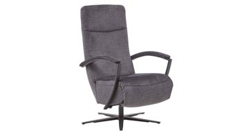 Relaxsessel modulmaster aus Stoff in Anthrazit Modulmaster MM-ZE1062 - Relaxsessel 1DRF M2 anthrazitfarbener Velours Joyce & schwarzer Sternfuß AD4S