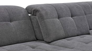 Ecksofa modulmaster aus Stoff in Dunkelgrau Modulmaster MM-MP1078 - Ecksofa schieferfarbene Chenille Charly & glänzende Metall-Winkelfüße - Stellfläche ca. 310 x 244 cm
