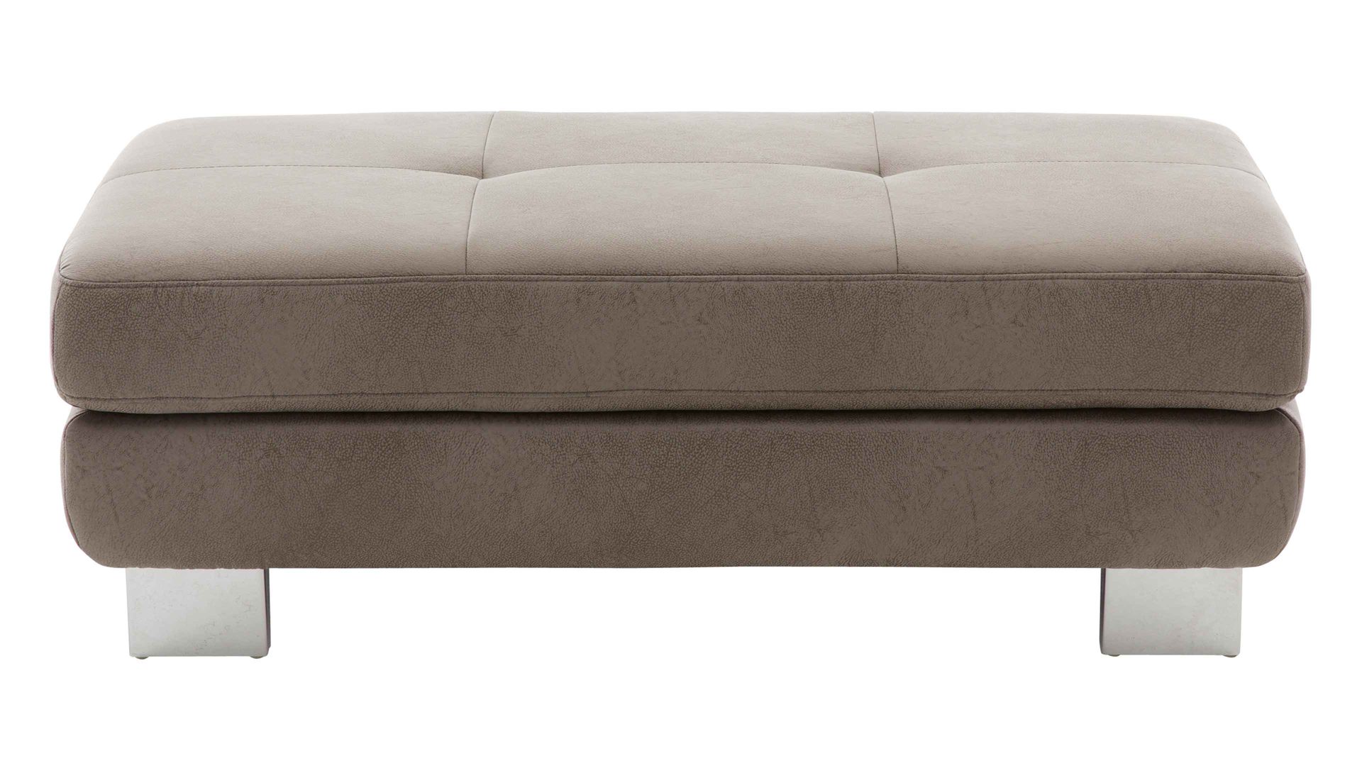 Funktionshocker modulmaster aus Stoff in Grau Modulmaster MM-MP1139 - XXL-Funktionshocker graue Mikrofaser Saddle & glänzende Metallfüße - ca.  129 x 64 cm