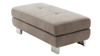 Funktionshocker modulmaster aus Stoff in Grau Modulmaster MM-MP1139 - XXL-Funktionshocker graue Mikrofaser Saddle & glänzende Metallfüße - ca.  129 x 64 cm