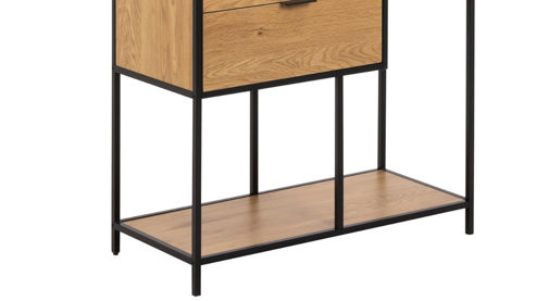 Regal Actona group aus Holz in Holzfarben Regal Seaford im Industrielook Wildeiche & Schwarz – ca. 77 x 185 cm