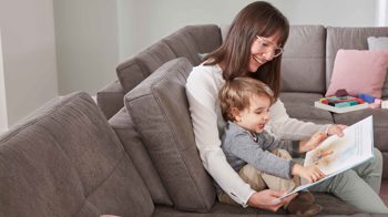 Ecksofa modulmaster aus Stoff in Grau Modulmaster MM-MP1139 - Wohnlandschaft graue Mikrofaser Saddle & glänzende Metallfüße - Stellfläche ca. 351 x 214 cm