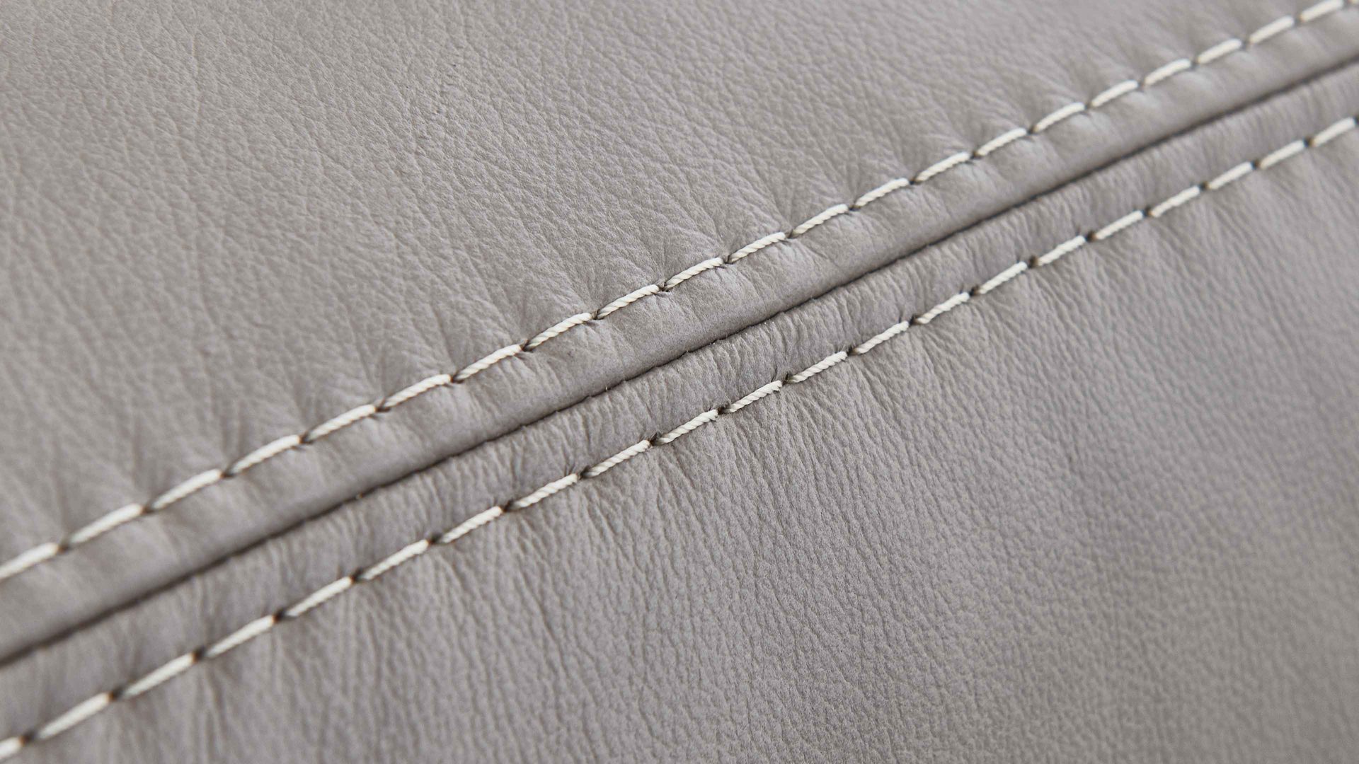 Polsterhocker modulmaster aus Leder in Hellgrau Modulmaster MM-PN1102 - XXL-Hocker granitfarbenes Leder Torro & Alufüße - ca. 130 x 65 cm