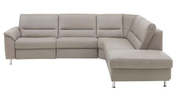 Ecksofa modulmaster aus Leder in Hellgrau Modulmaster MM-PN1102 - Ecksofa granitfarbenes Leder Torro & Alufüße - Stellfläche ca. 264 x 249 cm