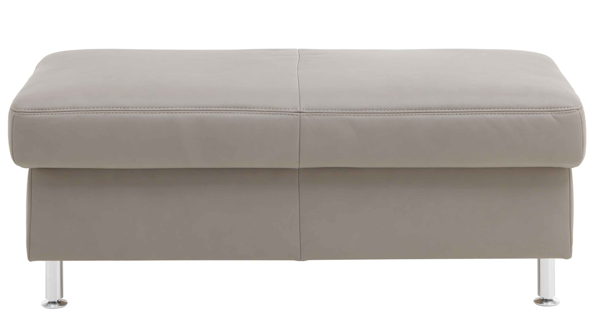 Funktionshocker modulmaster aus Leder in Hellgrau Modulmaster MM-PN1102 - XXL-Funktionsocker granitfarbenes Leder Torro & Alufüße - ca. 130 x 65 cm