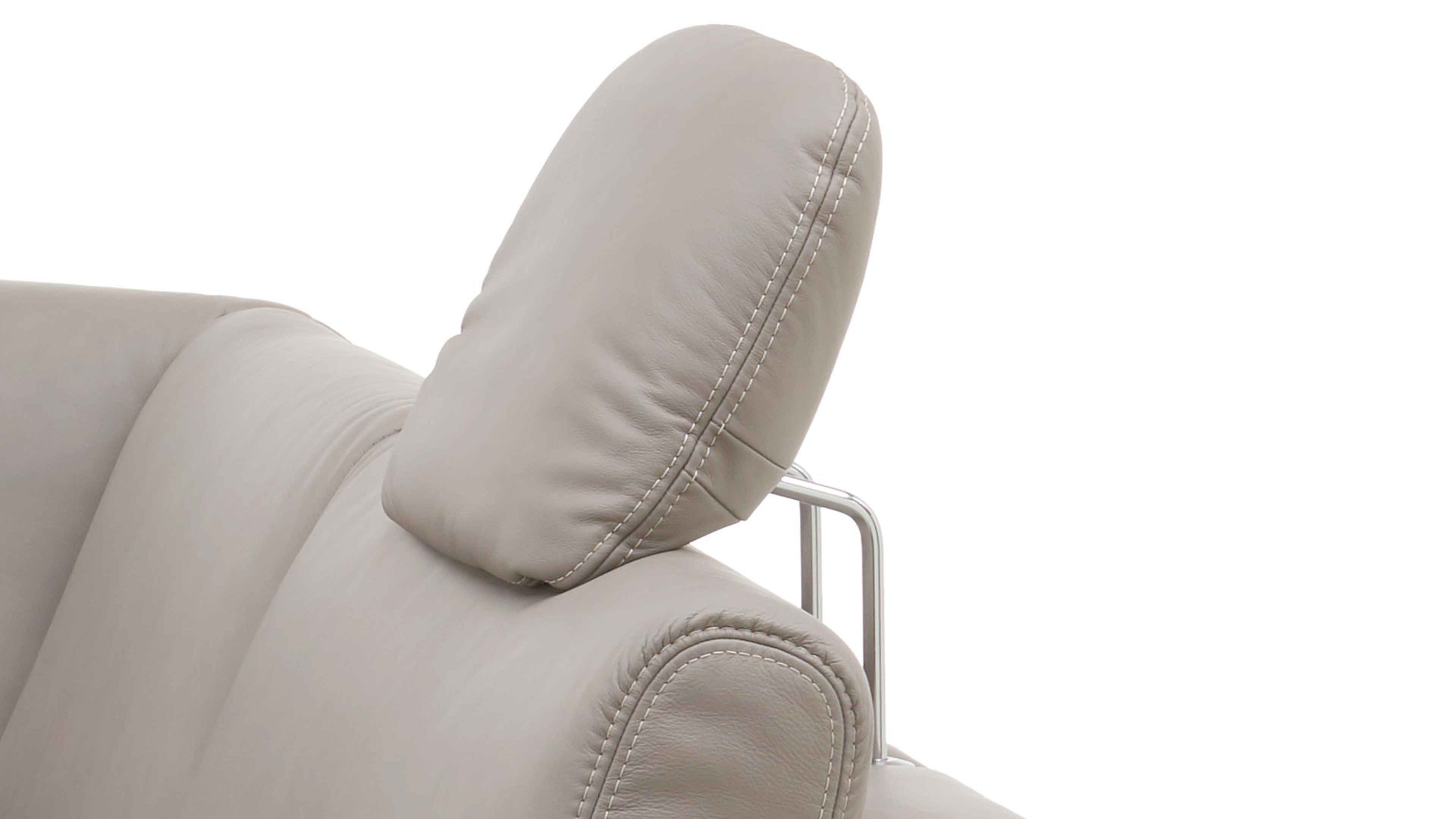 Kopfstütze modulmaster aus Leder in Hellgrau Modulmaster MM-PN1102 - Comfortkopfstütze granitfarbenes Leder Torro - ca. 44 x 32 cm