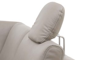 Kopfstütze modulmaster aus Leder in Hellgrau Modulmaster MM-PN1102 - Comfortkopfstütze granitfarbenes Leder Torro - ca. 44 x 32 cm