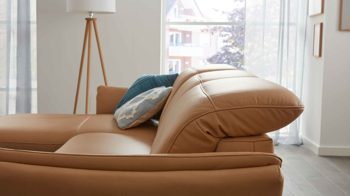 Ecksofa modulmaster aus Leder in Hellbraun Modulmaster MM-PN1161 - Ecksofa honigfarbenes Leder Torro & schwarze Metallfüße - Stellfläche ca. 169 x 285 cm