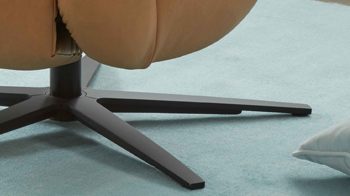 Relaxsessel modulmaster aus Leder in Hellbraun Modulmaster MM-PN1062  - Relaxsessel 1DRF honigfarbenes Leder Torro & schwarzer Alu-Sternfuß V1S